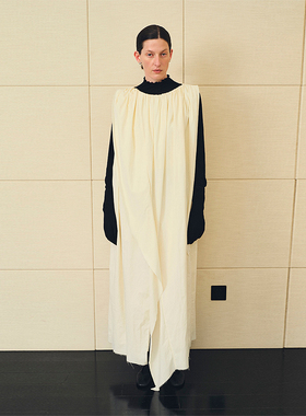 【现货】LAMRONS 25AW 白色斗篷长裙 DOUBLEBOO