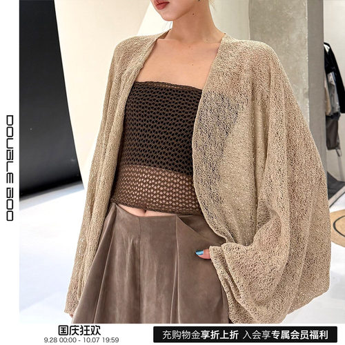 【现货】UNCHATGRIS 26AW 秋冬新款蕾丝微透宽松外搭 DOUBLEBOO