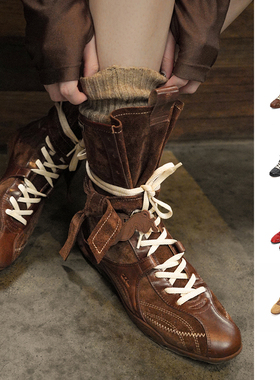 【现货】27QUAI GROSMOTT猎装系列-拳击靴牛皮中筒短靴 DOUBLEBOO