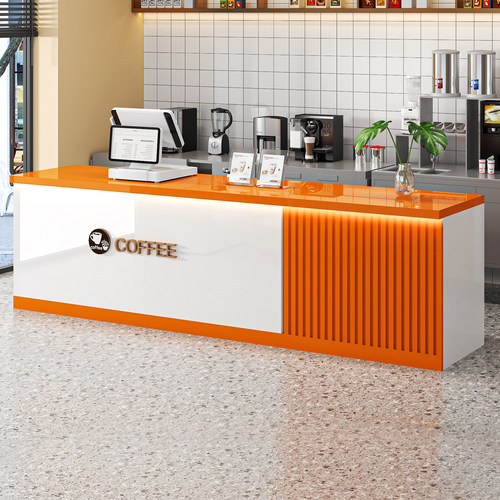 吧台收银台餐饮商用奶茶店柜台现代简约便利店接待台酒吧公司前台