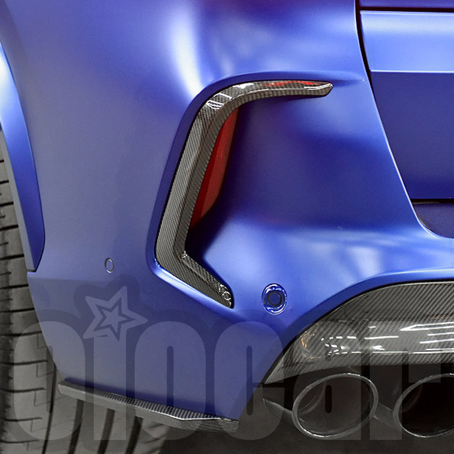 适用于宝马F95 X5M车型 oiomotors Manhart款干碳纤维后杠侧风刀