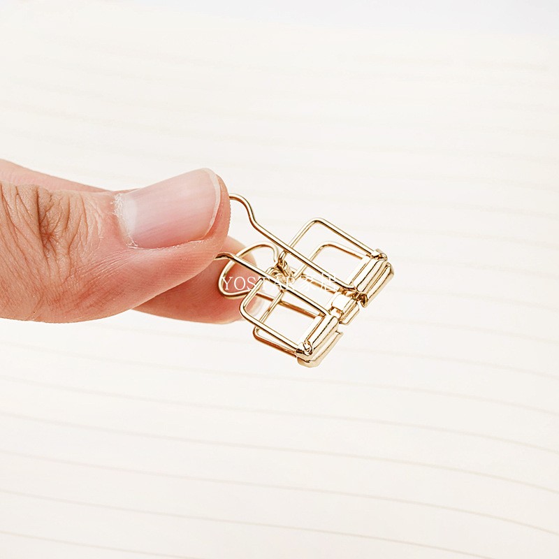 ins简约金属镂空夹子彩色长尾照片夹便签夹票夹网格照片墙装饰品