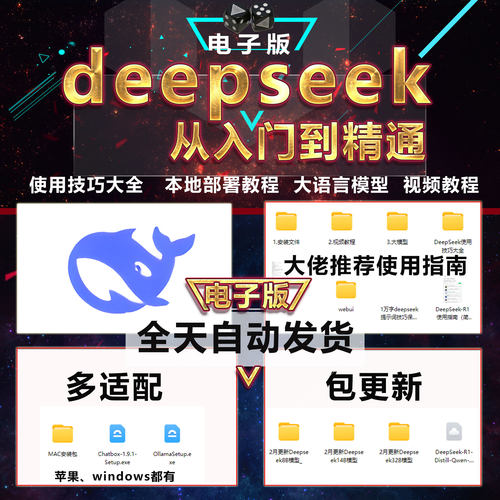 deepseek指令指南Ai大模型从入门到精通视频教程加文档和所需材料