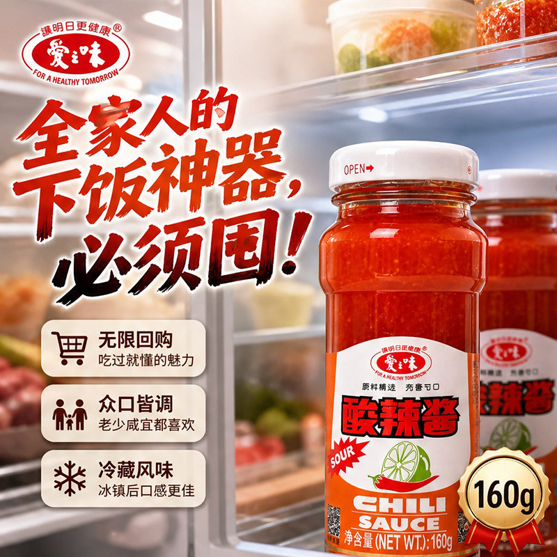 爱之味酸辣酱160g泰式酸辣酱炸鸡酱海鲜凉拌轻食家用开胃调味酱料图片