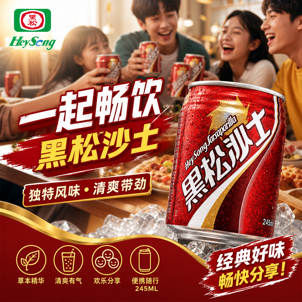 台湾进口黑松沙士经典原味网红难喝碳酸汽水夏日冰镇饮料加盐沙士