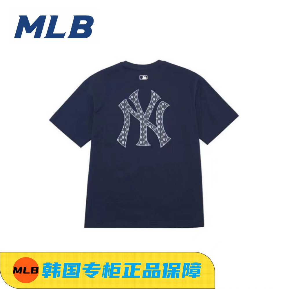 韩国MLB正品短袖男女情侣老花系列运动T恤大logo休闲百搭半袖