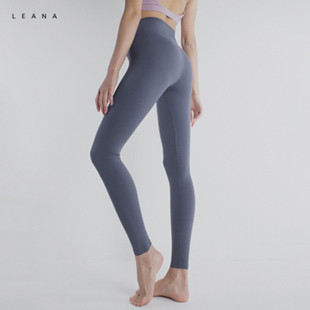 丽娜瑜伽裤九分裤女春夏薄高腰舒适裸感速干弹力紧身提臀运动长裤