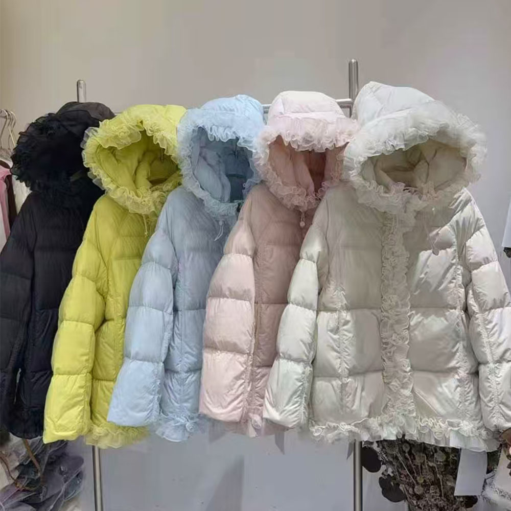 重工木耳边连帽百搭显瘦羽绒服潮