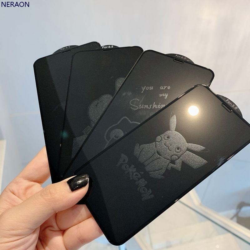 比卡丘新款息影钢化膜机器猫苹果13手机彩膜小鸭福字隐身贴膜适用