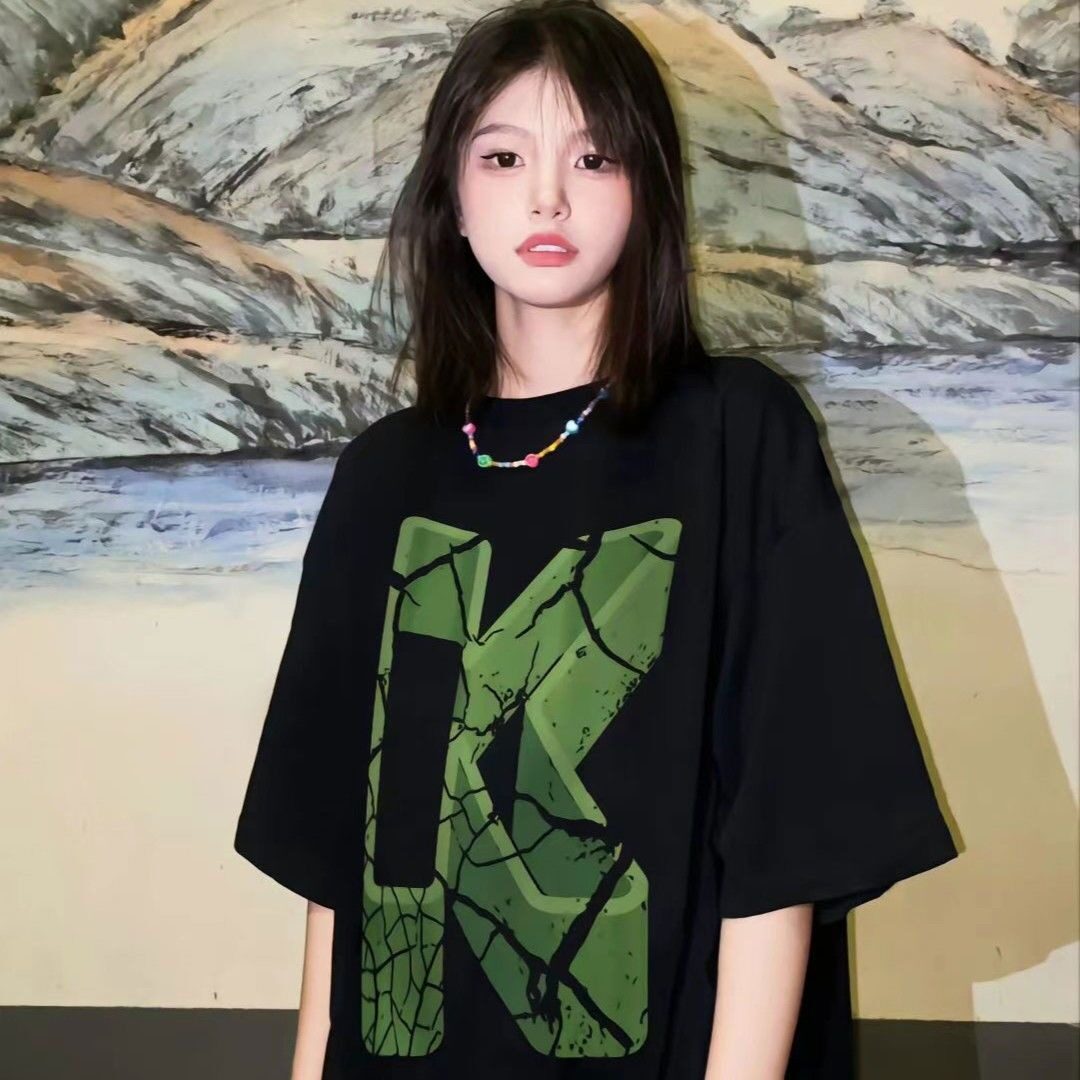 T0159-P25100%纯棉短袖T恤宽松百搭美式潮牌男女同款休闲上衣,女装T恤,星座617A-2