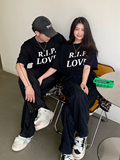 T0308-P25夏装短袖T恤黑白简约字母设计情侣宽松款，女装T恤，星座617A-2