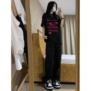 T0957-P25 纯棉短袖t恤 男女款美式复古字母设计潮图片