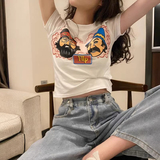 T0040-P35短款美式复古印花短袖T恤女夏季新款少女修身显瘦上衣，女装T恤，星座617A-2