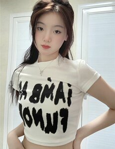 T0073-P35 纯欲辣妹短款短袖t恤女夏季半袖上衣图片