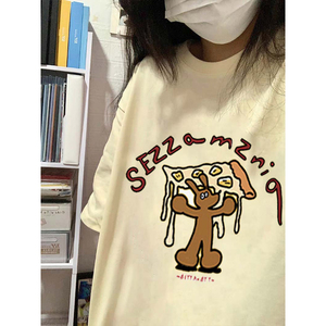 T0148-P25  2024 抖音 卡通印花 春夏新款纯棉短袖T恤潮图片