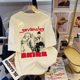 T0262-P25精梳纯棉夏装短袖T恤女宽松韩版男女同款复古人像印花，女装T恤，星座617A-2