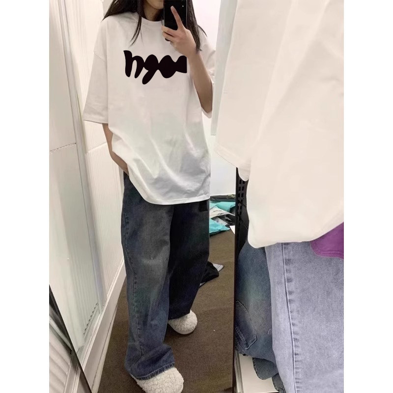T0202-P25小众设计情侣款美式复古2024纯棉宽松短袖T,男装T恤,星座617A-2