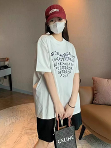 T0329-P25 印花圆领短袖T恤 春夏季新款港味宽松显瘦休闲百搭上衣图片