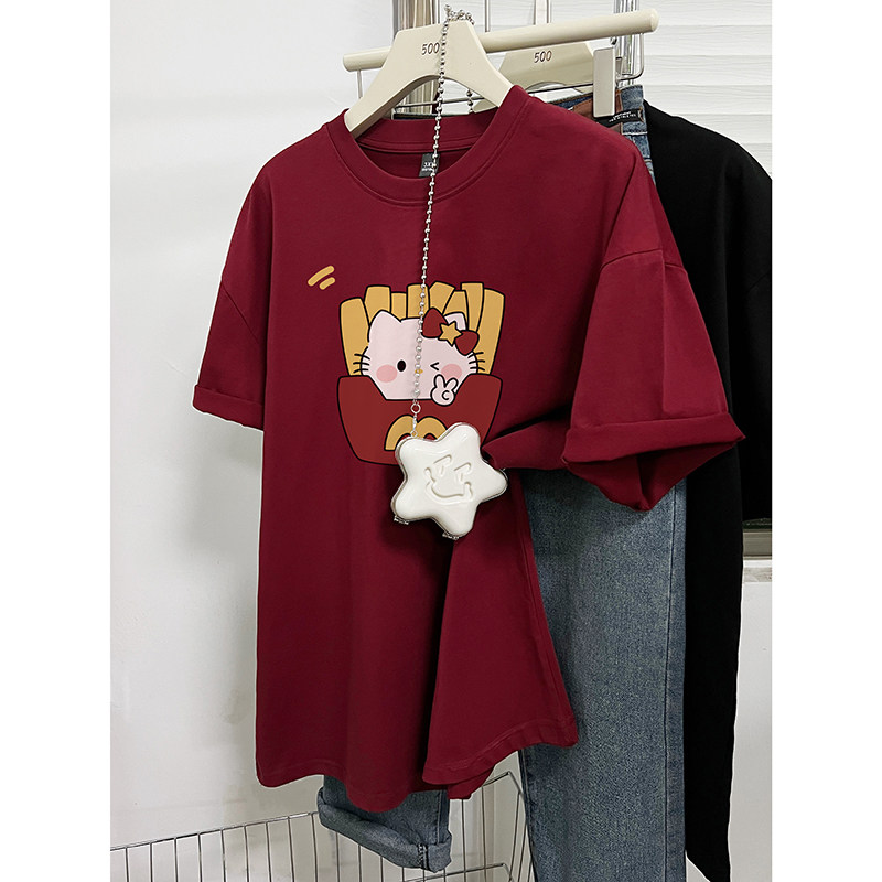 T0378-P30可爱减龄Kitty猫春夏新款纯棉短袖T恤潮,女装T恤,星座617A-2
