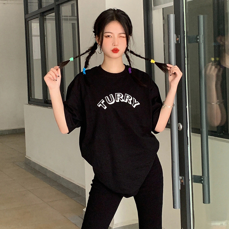 T0112-P25新款设计感印花休闲百搭半袖ins上衣潮圆领T恤夏装,女装T恤,星座617A-2