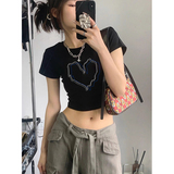 T0060-P35心动信号简约爱心纯棉T短款修身短袖T恤女夏，女装T恤，星座617A-2
