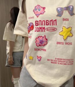 M366-P30 新款纯棉短袖t恤女印花 男女宽松百搭图片