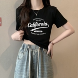 T0079-P25正肩短袖T恤女纯棉辣妹风穿搭短款甜美款，女装T恤，星座617A-2