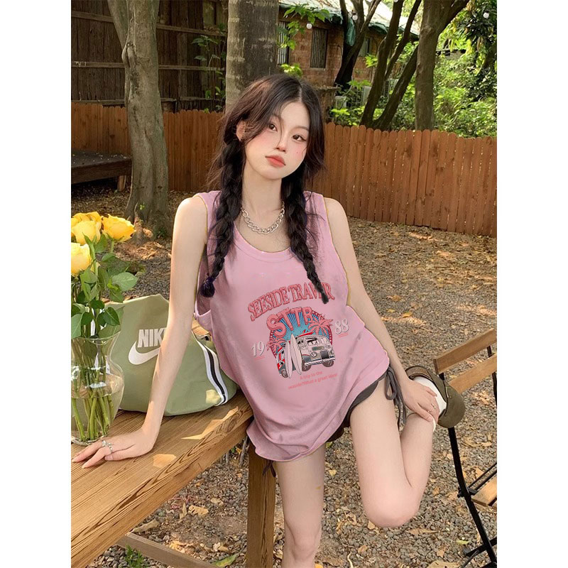TB0978-P25春夏季宽松纯棉印花无袖背心女,男装背心/马甲,星座617A-2