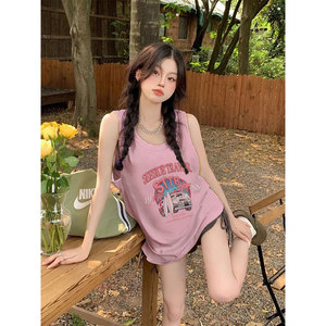 TB0978-P25  春夏季宽松纯棉印花无袖背心女图片