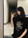 T0196-P252025春夏抖音落肩宽松版型纯棉短袖T恤印花情侣款，女装T恤，星座617A-2