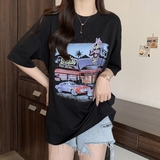 T0214-P25短袖t恤女宽松中学生韩版ins潮半袖胖mm慵懒风夏装大码，女装T恤，星座617A-2