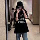 T0334-P2524新款幻影字母短袖t恤潮牌设计感小众休闲上衣，女装T恤，星座617A-2