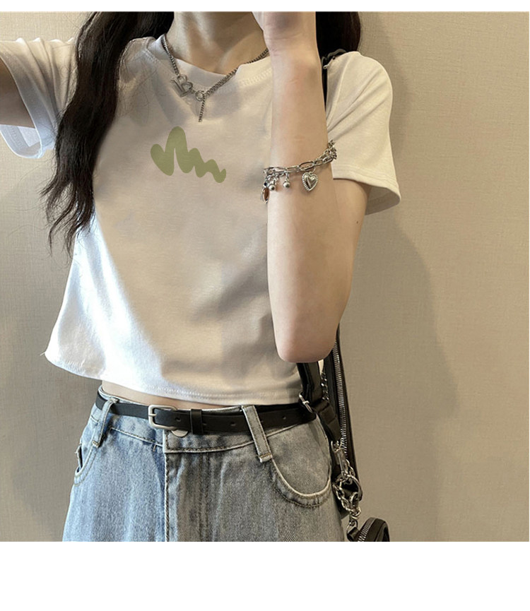 T00995-P35朝短款辣妹装S-XL码短款修身短袖T恤女夏装上衣,女装T恤,星座617A-2