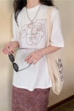 T0988-P25短袖T恤女超火cec夏ins潮宽松学生白色大码百搭上衣，女装T恤，星座617A-2
