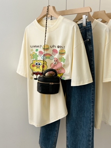 T0265-P25 24可爱卡通童趣印花纯棉 夏装短袖T恤女宽松韩版图片