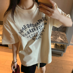 T0329-P25 夏装短袖T恤 男女同款爱心字母小众设计情侣宽松图片
