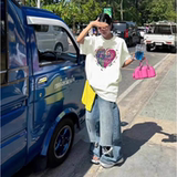 T0225-P25网红情侣装爱心短袖T恤24新款潮牌高级感宽松百搭上衣，女装T恤，星座617A-2