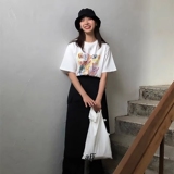 T0270-P25白色短袖女宽松半袖T恤24新款彩色涂鸦童趣百搭上衣，女装T恤，星座617A-2