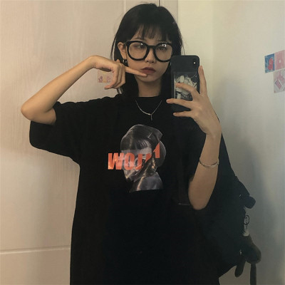T05-P25网红ins短袖t恤女夏2024韩版宽松学生辣妹原宿风百搭上衣,女装T恤,星座617A-2
