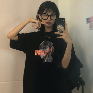 T05-P25 网红ins短袖t恤女夏2024韩版宽松学生辣妹原宿风百搭上衣图片