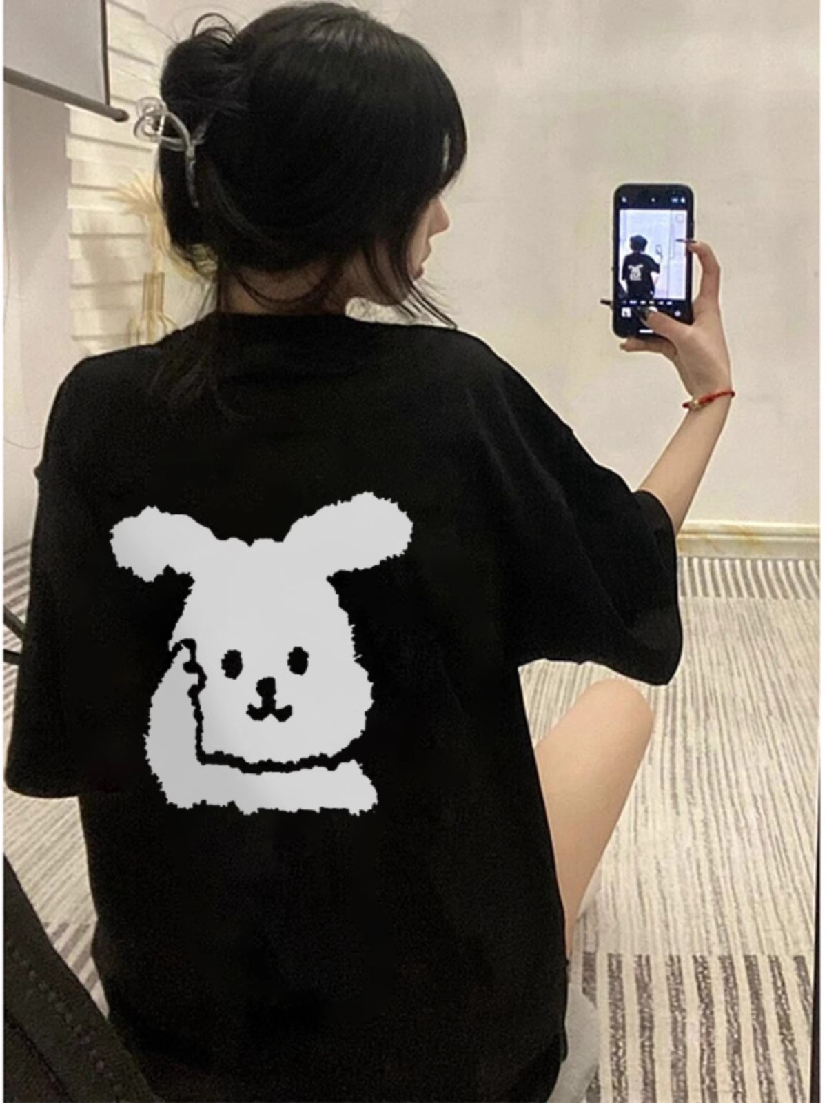 T0344-P2524春夏纯棉圆领短袖T思想兔可爱趣味印花情侣宽松款,男装T恤,星座617A-2