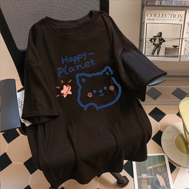 T0367-P30纯棉短袖t恤女宽松韩版ins潮2025春夏半袖上衣ins潮,女装T恤,星座617A-2