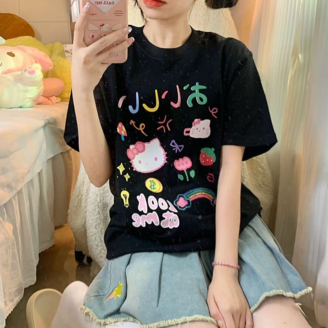 T0939-P25日系趣味卡通字母印花短袖T恤,女装T恤,星座617A-2