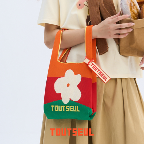 TOUTSEUL小众设计花花编织托特包