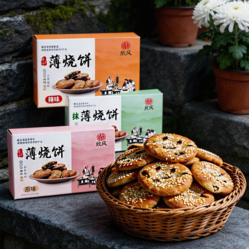 欣风薄烧饼礼盒装传统糕点三种口味缙云小酥饼下午茶小包装休闲