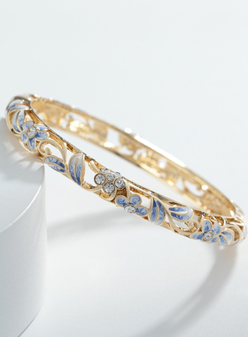 景泰蓝手镯女细小圈圆形铜珐琅