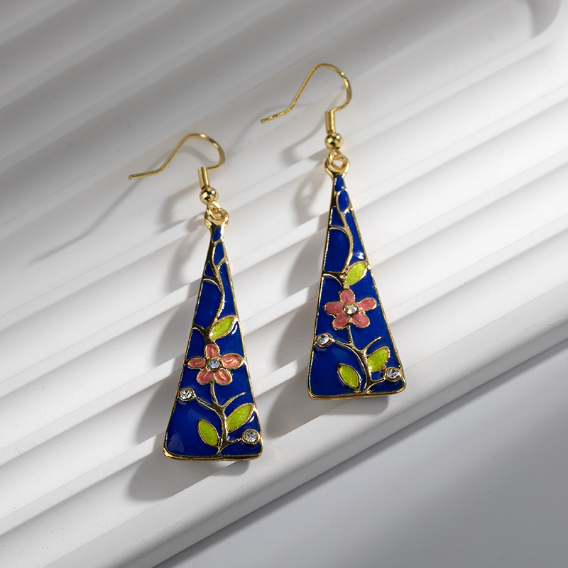 北京景泰蓝耳饰首饰品女掐丝珐琅彩工艺品复古宫廷时尚高级轻奢感