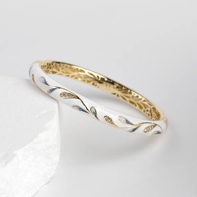 复古女铜宫廷风景泰蓝手镯送礼细