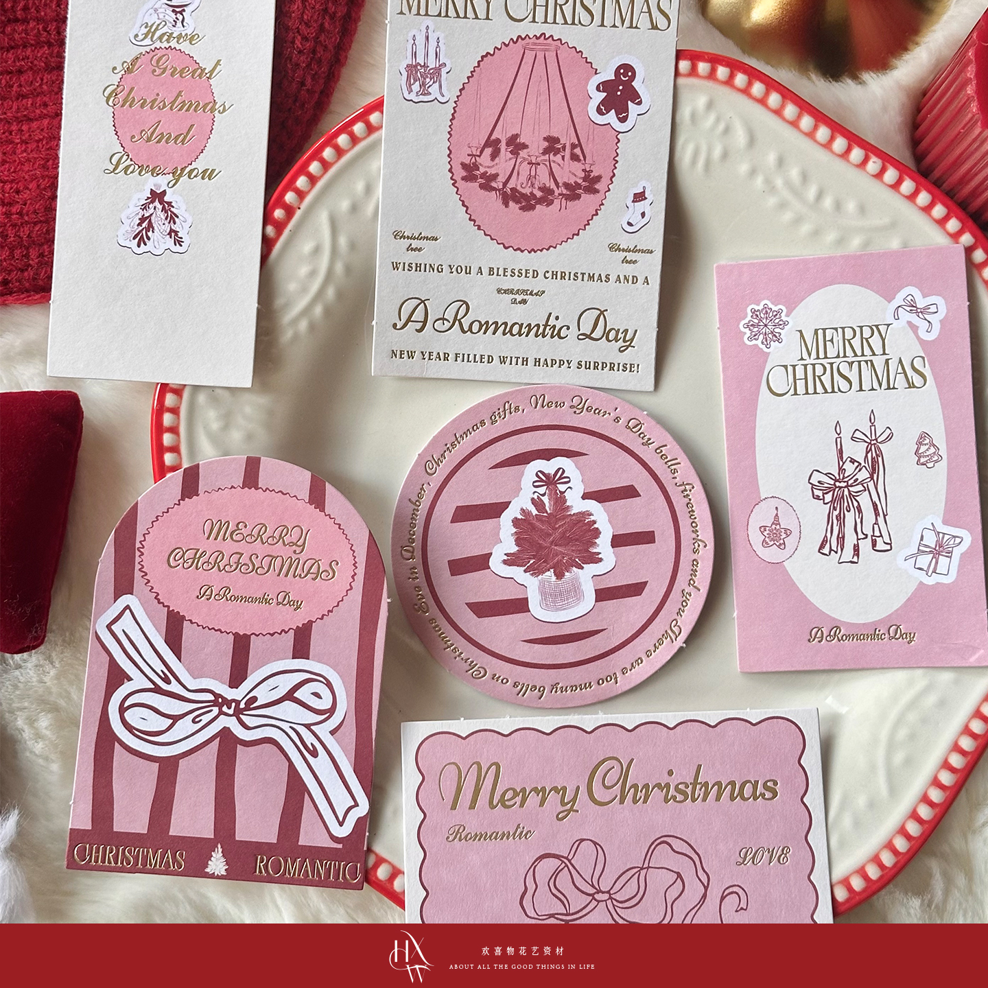 【欢喜物】圣诞原创设计甜蜜圣诞系列卡片贺卡吊卡明信片吊牌