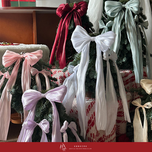 【欢喜物】圣诞节彩系流光纱DIY蝴蝶结圣诞树装饰鲜花花束DIY面料